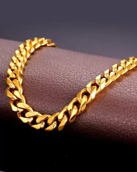  Gold Chain Bracelets for Men, Cuban Link Bracelet for