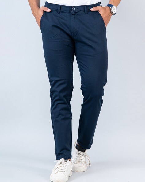 Mid-Rise Flat-Front Pants