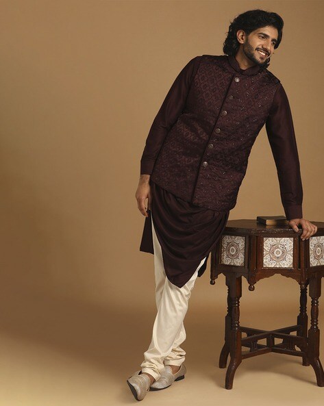 Manyavar Traditional Wear Kurta Pajama With Koti