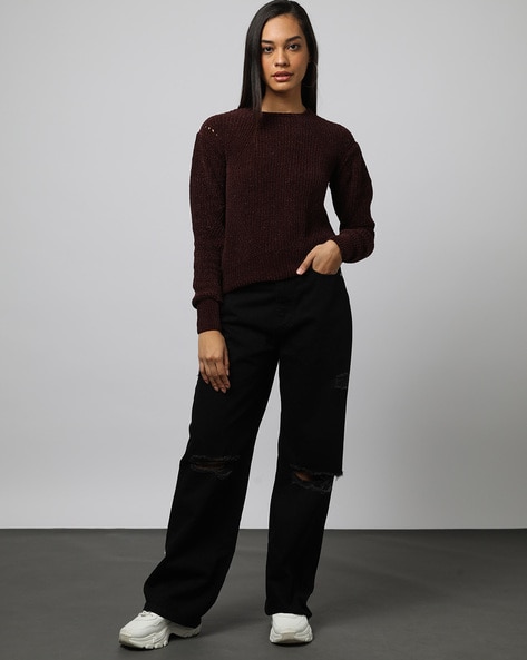 Buy Maroon Sweaters & Cardigans for Women by Outryt Online