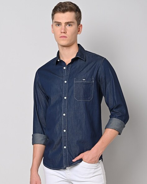 Pin by Agricio Brazil on 72 anos isto | Casual, Denim shirt, Denim