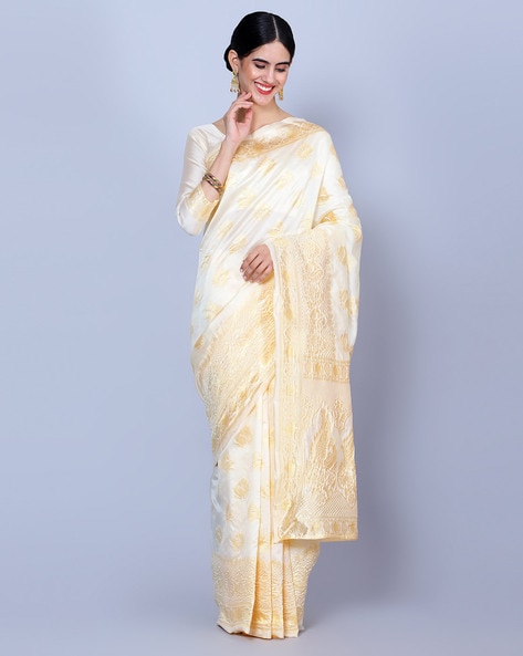 Woven Kanjeevaram Saree with Contrast Border