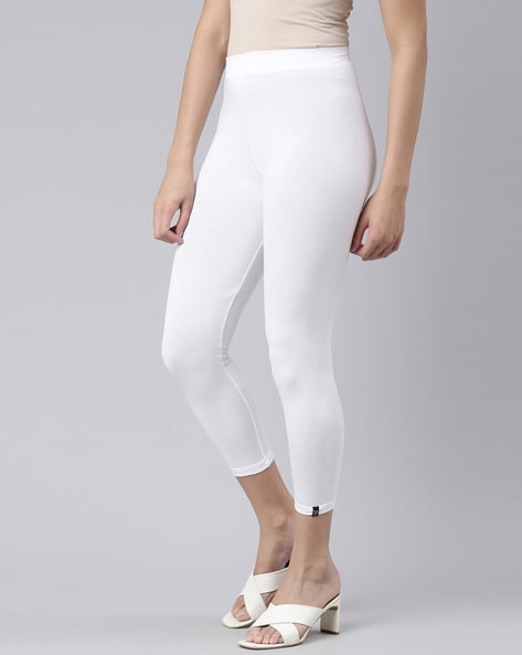 Buy TWIN BIRDS Women White Solid Cotton Capri Length Leggings Online at  Best Prices in India - JioMart.