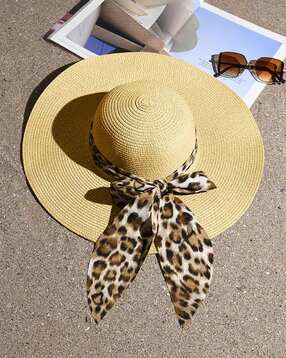 toniq Round Straw Hat with Scarf-picture-11