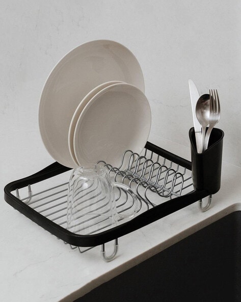 Crate&Barrel Brabantia Dark Grey Compact Dish Drying Rack