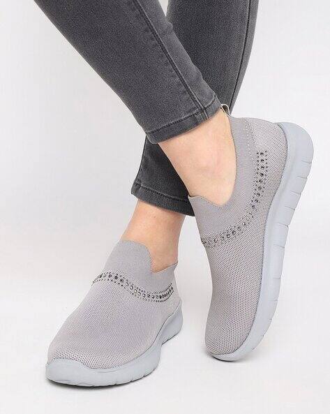 Marc Loire Women's Grey Casual Shoes Women Embellished Slip