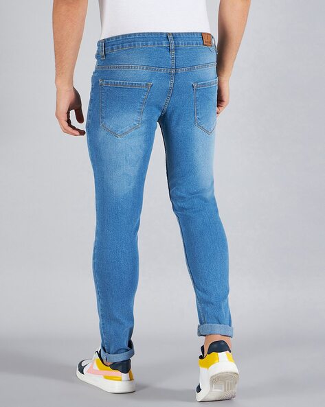 Mid Rise Slim Fit Lightly Washed Jeans