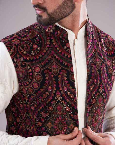 Offwhite kashmiri work maharaja sherwani - Riyaz Gangji Libas Fashion