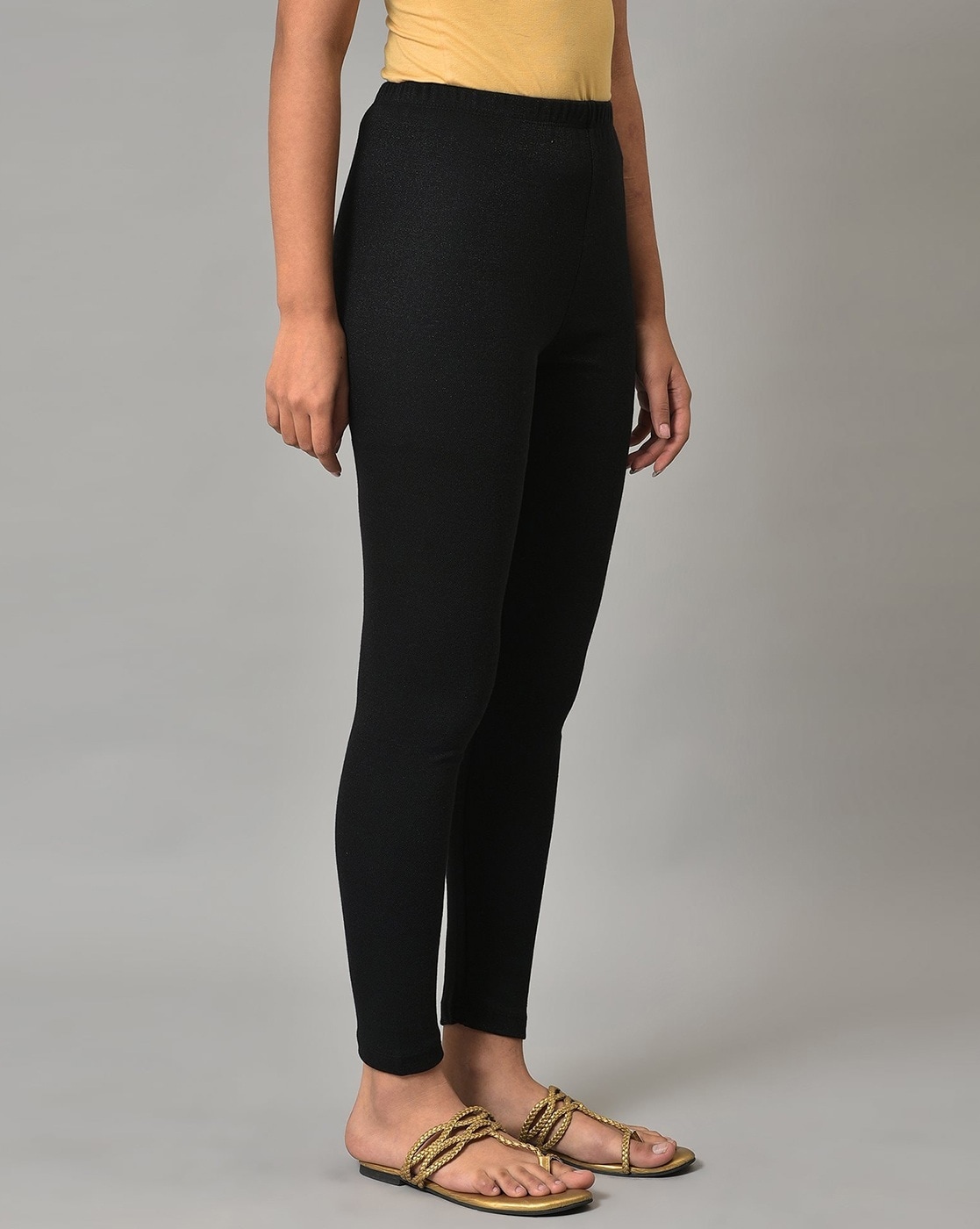 Buy online Pink Solid Ankle Length Legging from Capris & Leggings for Women  by Elleven By Aurelia for ₹320 at 47% off | 2024 Limeroad.com