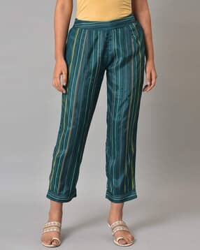 w Striped Ankle-Length Pants-picture-25