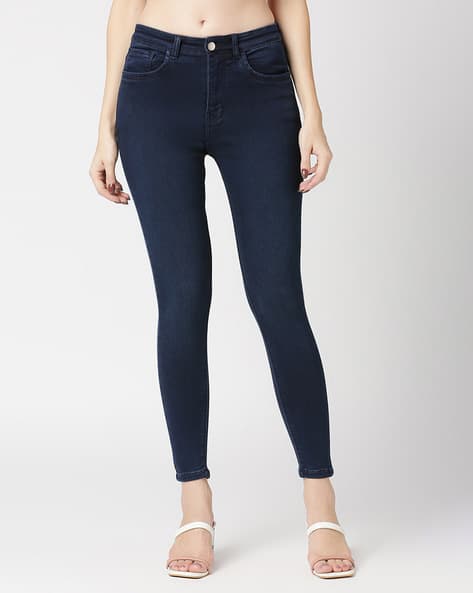 CEFALU Lightly-Washed Skinny Fit Jeans with 5-Pocket Styling
