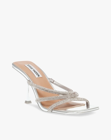 Buy Steve Madden Women Silver & Dull Gold Toned Shiekk Sandals - Flats for  Women 142062 | Myntra