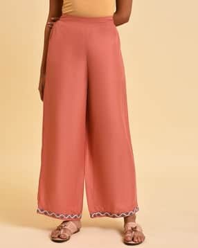 Mid-Rise Palazzos with Elasticated Waist-image-37