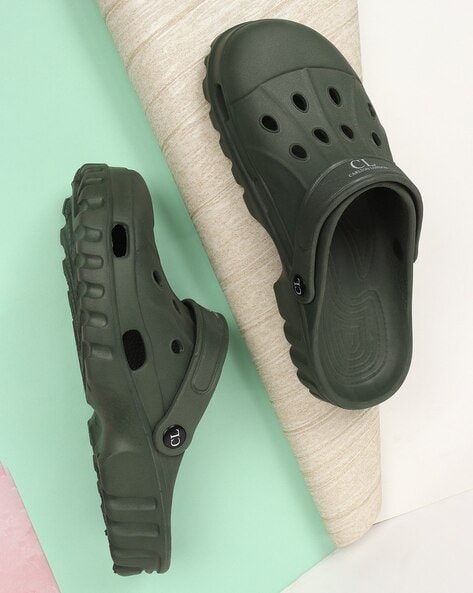 olive green clogs