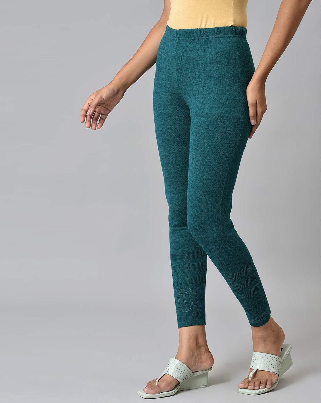 Buy Aurelia Navy Regular Fit Leggings for Women Online @ Tata CLiQ