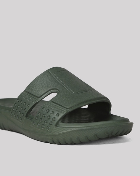 Mens green online sliders