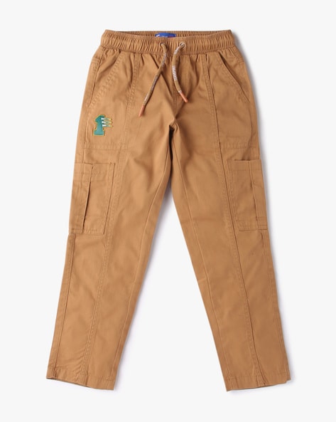 Straight Fit Cargo Pants with Drawstring Waist