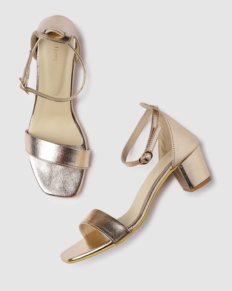 Gold ankle tie discount sandals