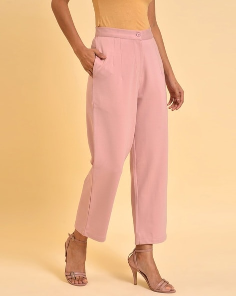 ASOS DESIGN Petite linen wide leg suit pants in hot pink | ASOS