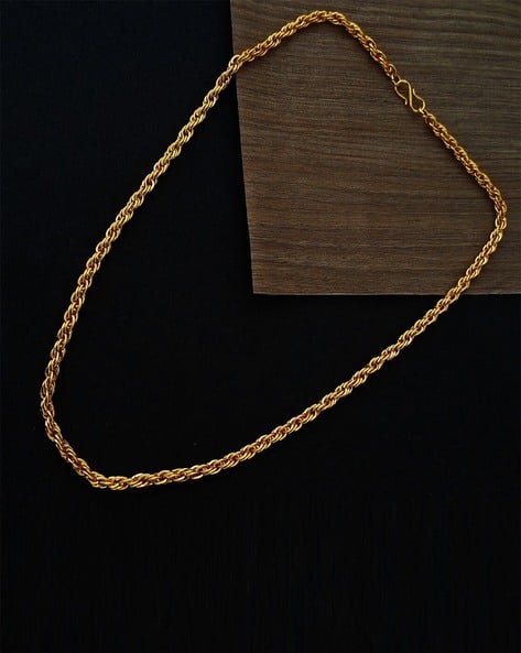 Lucky Jewellery Gold-Plated Rope Chain with S-hook Closure