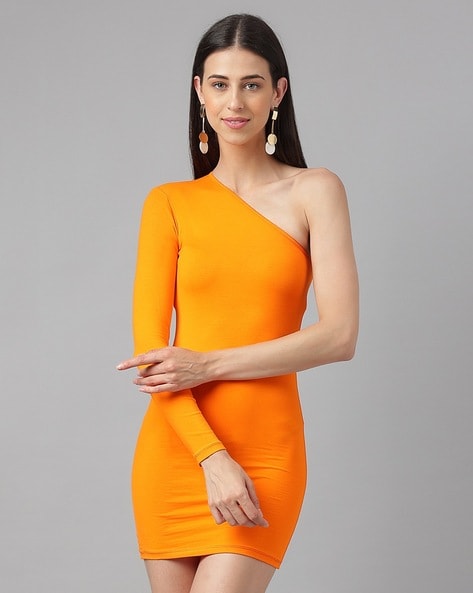 Significant Other Alessia One Shoulder Long Sleeve Dress | Latte - Fifi &  Annie