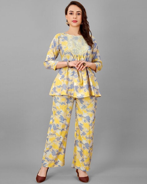 Slim Fit Printed Floral Suit Pants | boohooMAN USA