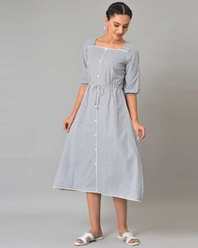 aurelia Checked A-Line Dress-picture-31