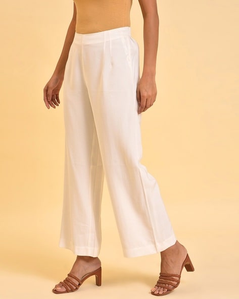 Buy Ecru Trousers & Pants for Women by W Online