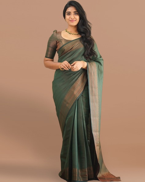 Buy Green Sarees for Women by Marziyaa Online