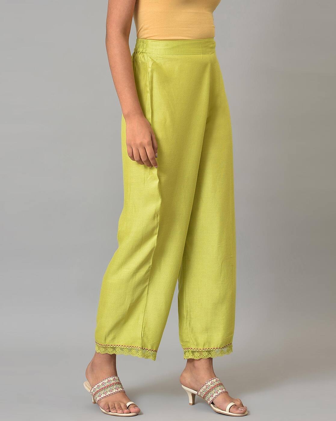 Buy Green Trousers & Pants for Women by W Online | Ajio.com