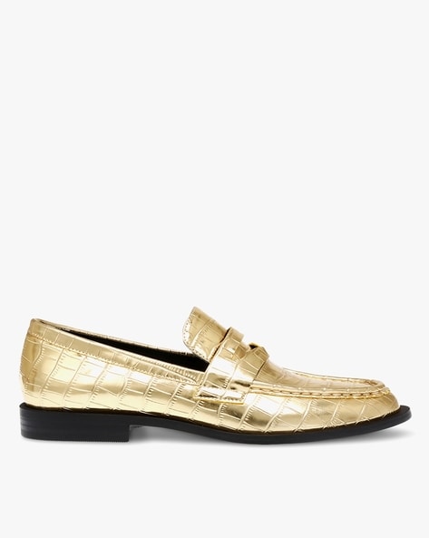 Steve madden store gold loafers