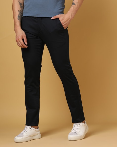 Mufti Ankle-Length Flat-Front Chinos