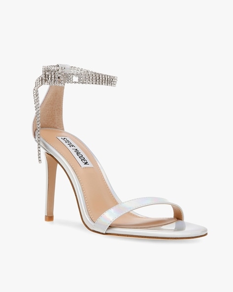 Steve Madden Transport-R rhinestone sandals in silver - ShopStyle