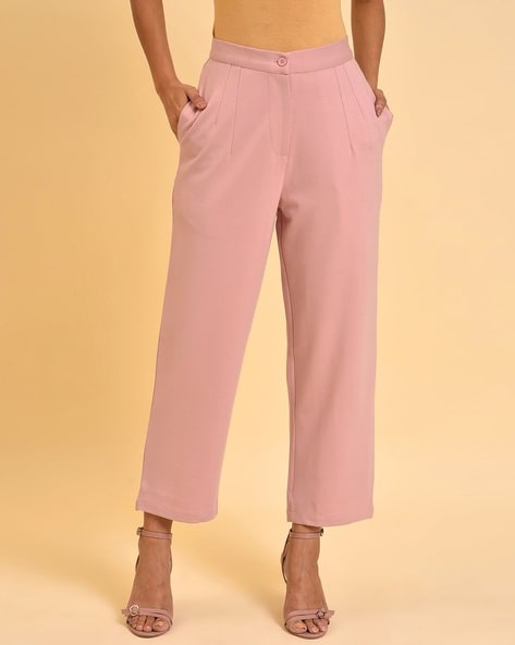 Buy online Purple Solid Cigarette Pants Trouser from bottom wear for Women  by W for ₹510 at 54% off | 2024 Limeroad.com