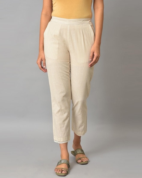 Buy Beige Trousers & Pants for Women by AURELIA Online | Ajio.com
