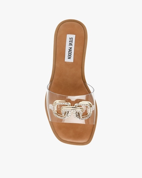 Steve madden store clear flat sandals