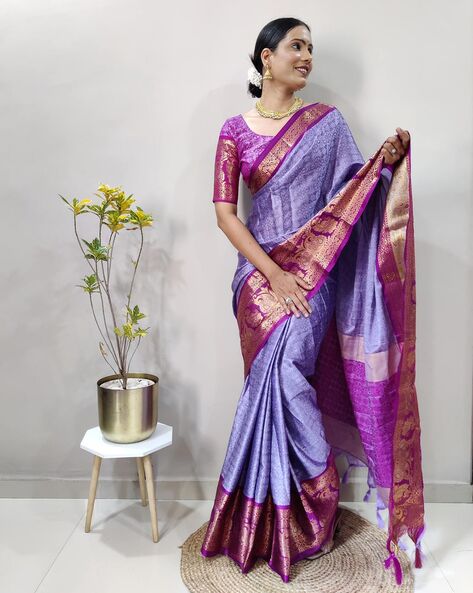 Buy Lavender Sarees for Women by MORLY Online | Ajio.com