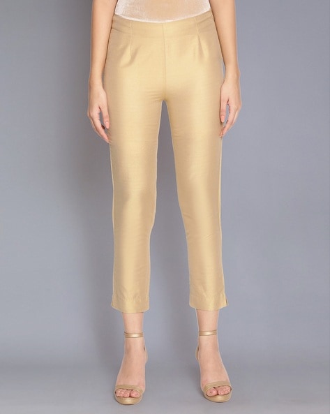 Buy Gold Trousers  Pants for Women by W Online  Ajiocom