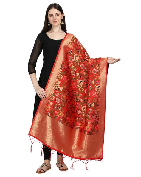 Floral Print Silk Dupatta Price in India