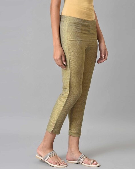 Buy Gold Trousers & Pants for Women by W Online