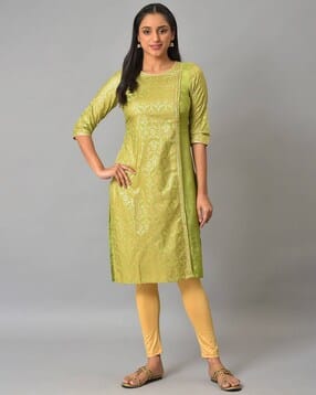 aurelia Floral Motif Paneled Straight Kurta-picture-50