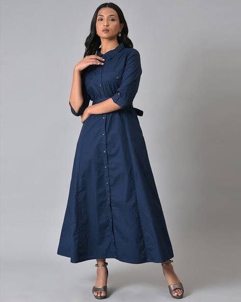 A-Line Shirt Dress with Insert Pockets