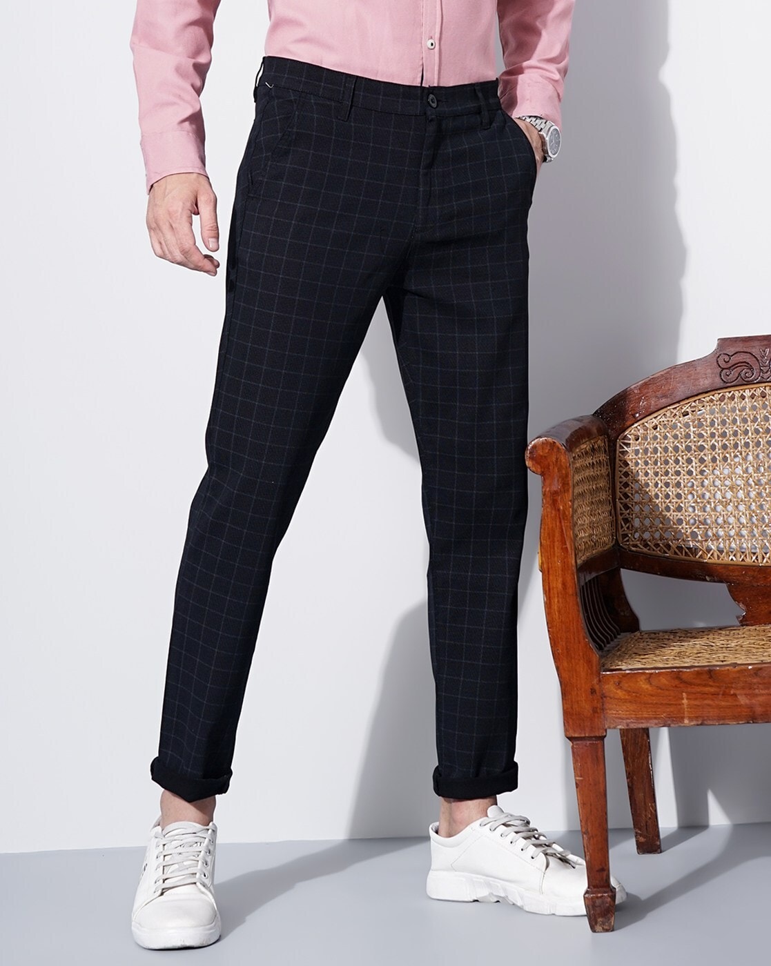 Buy Men's Fashion Plaid Pants Grey Online in India - Etsy