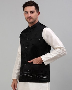 Buy Black 3 Piece Ethnic Suit for Men by hangup Online Ajio