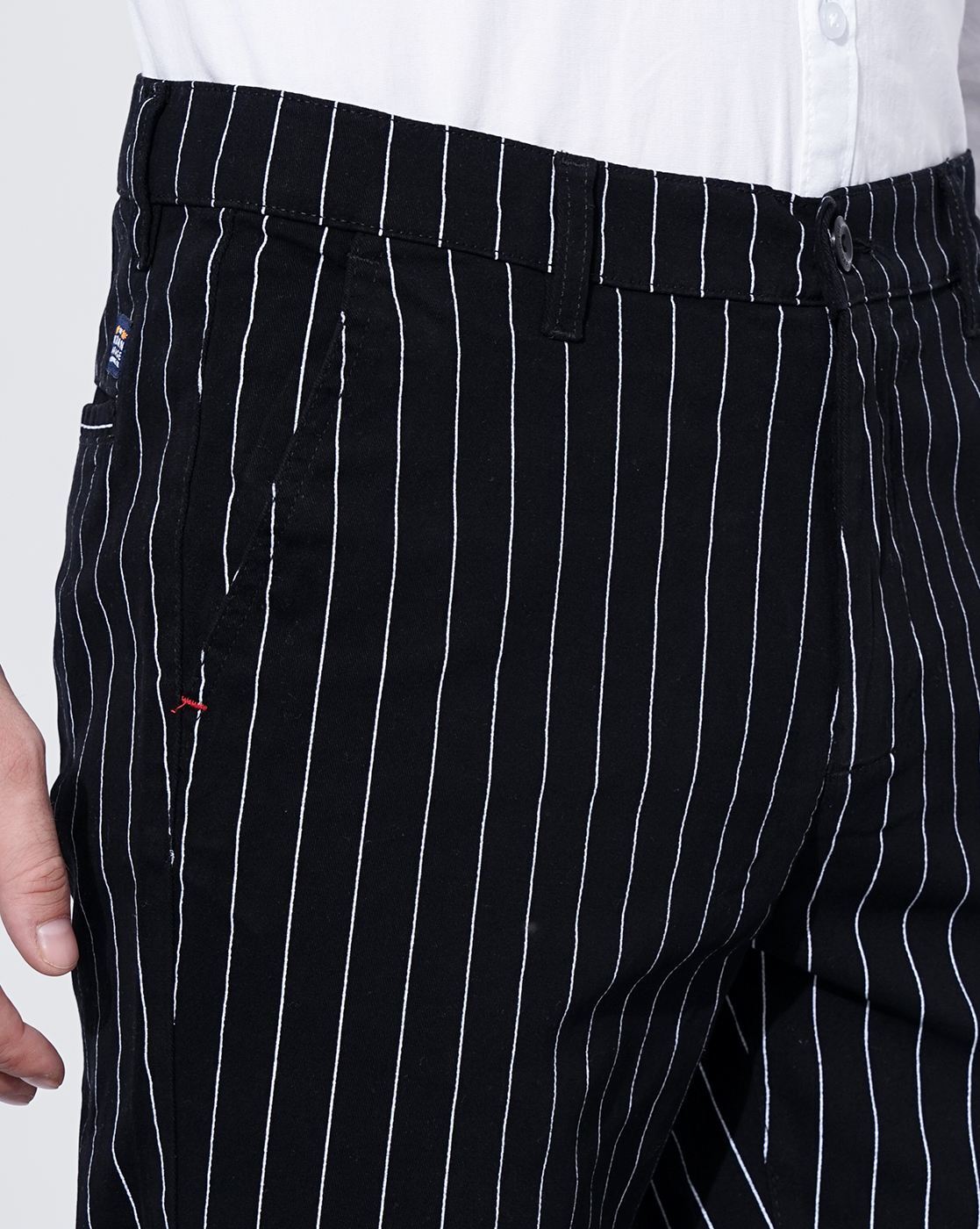 Buy Arrow Newyork Jackson Slim Fit Striped Formal Trousers - NNNOW.com
