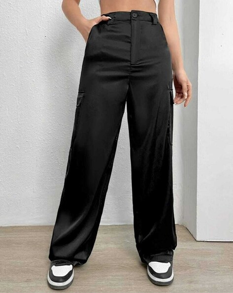 Black Work Office Pants Women Slim Cut Harlan Casual Pants Long Material  Pants Women Trousers | Shopee Singapore
