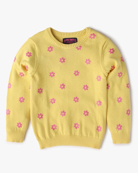 Girls Eden discount & Esme 100% Cashmere Pink Yellow Sweater sz 8