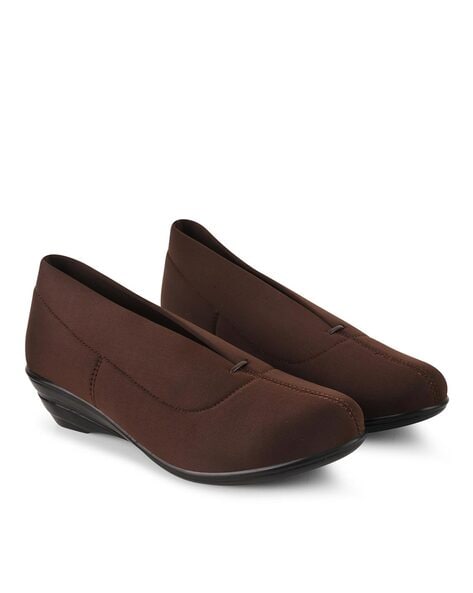 Shuz Touch Round-Toe Slip-On Heeled Wedges