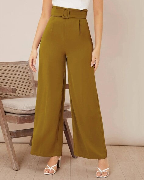 Buy Brown Trousers & Pants for Women by KOTTY Online