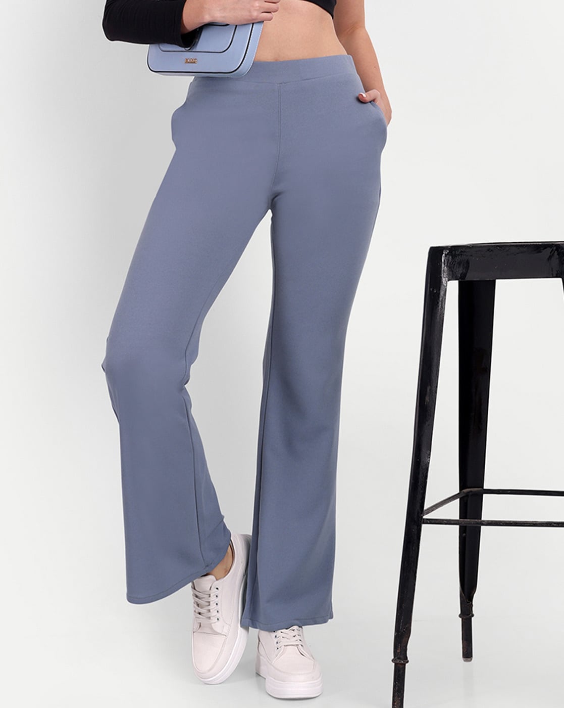 Buy Grey Trousers & Pants for Women by Broadstar Online